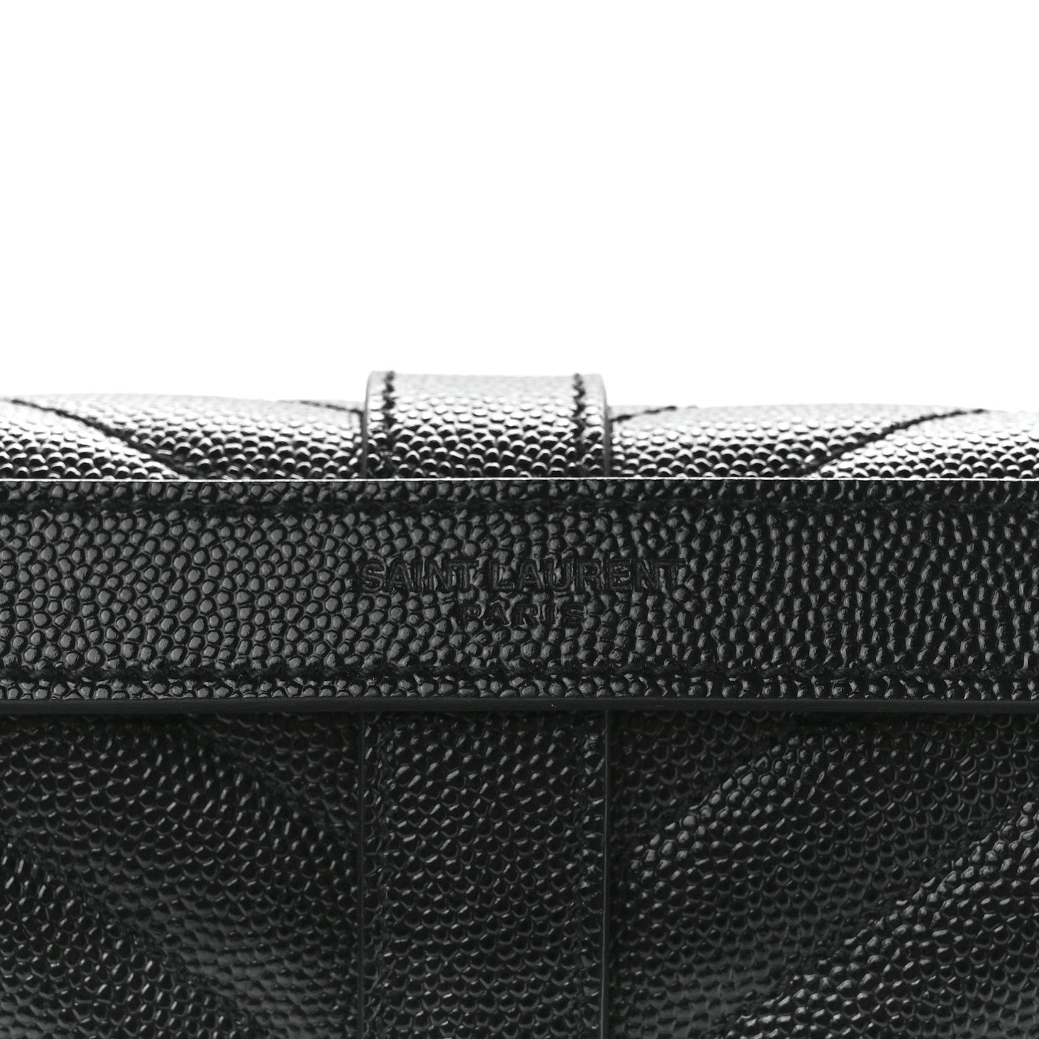 Saint Laurent Grain De Poudre Matelasse Chevron Large Monogram Satchel Black 9 of 13
