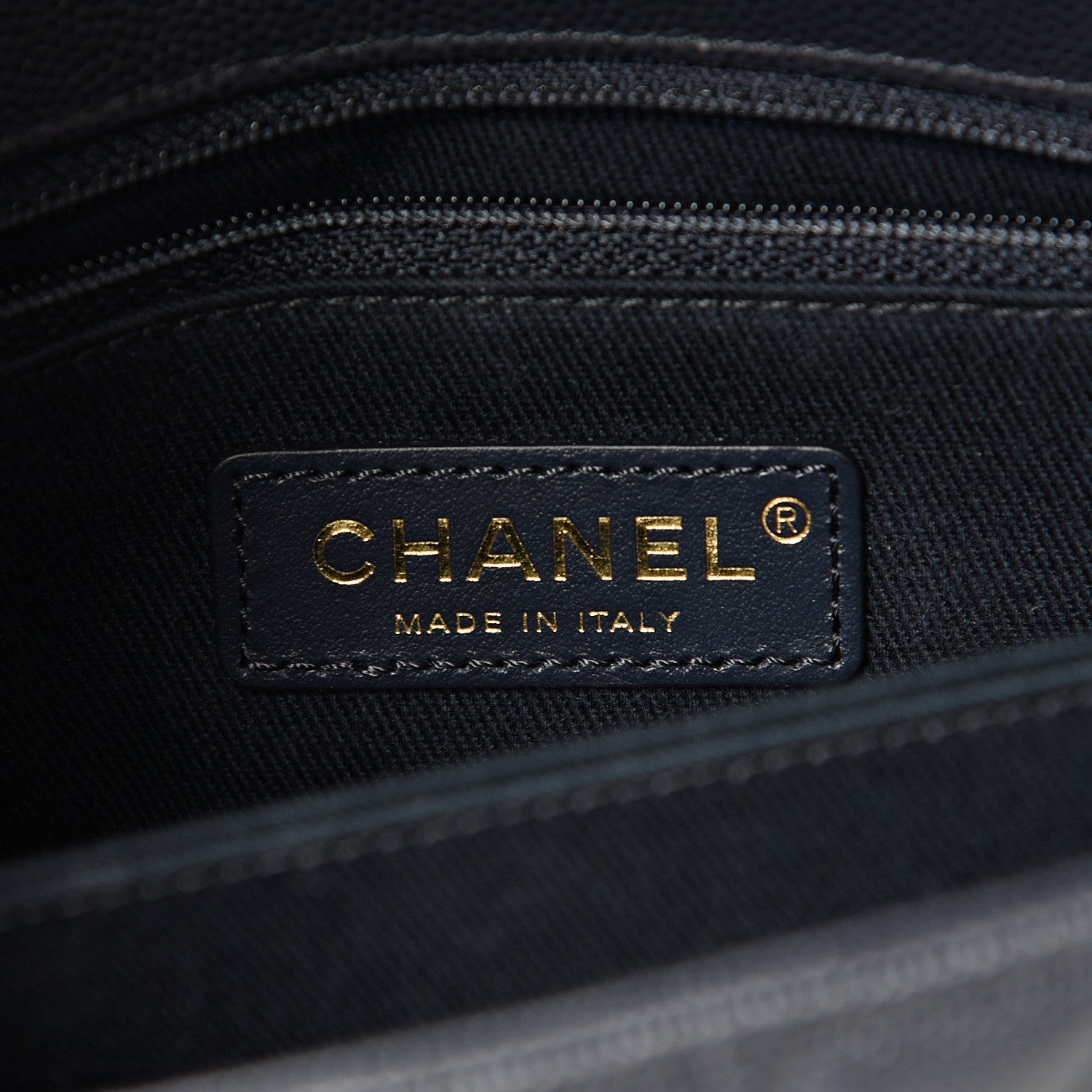 Chanel Caviar Chevron Quilted Mini Coco Handle Flap Navy 5 of 10