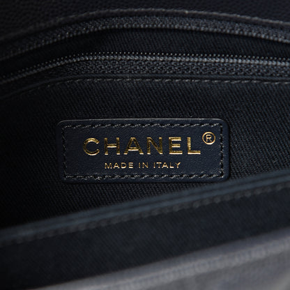 Chanel Caviar Chevron Quilted Mini Coco Handle Flap Navy 5 of 10