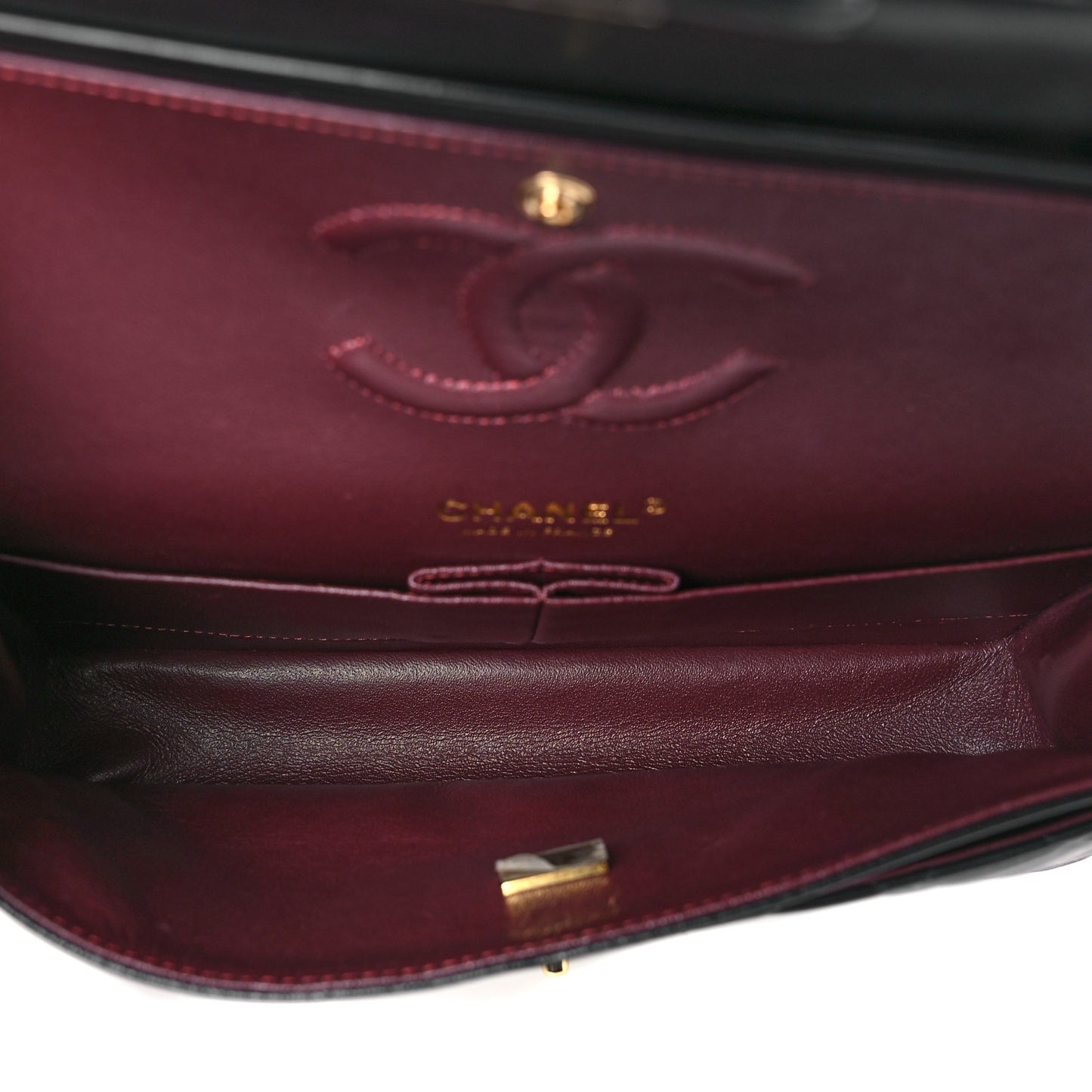 Lambskin Quilted Medium Double Flap Black