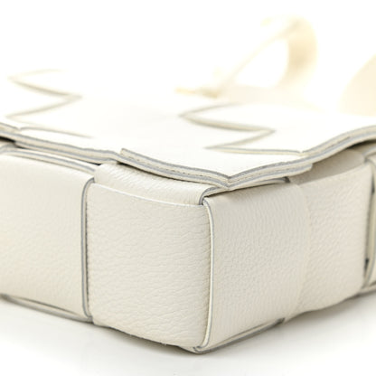 Bottega Veneta Grained Calfskin Maxi Intrecciato Cassette Crossbody Bag White 9 of 10