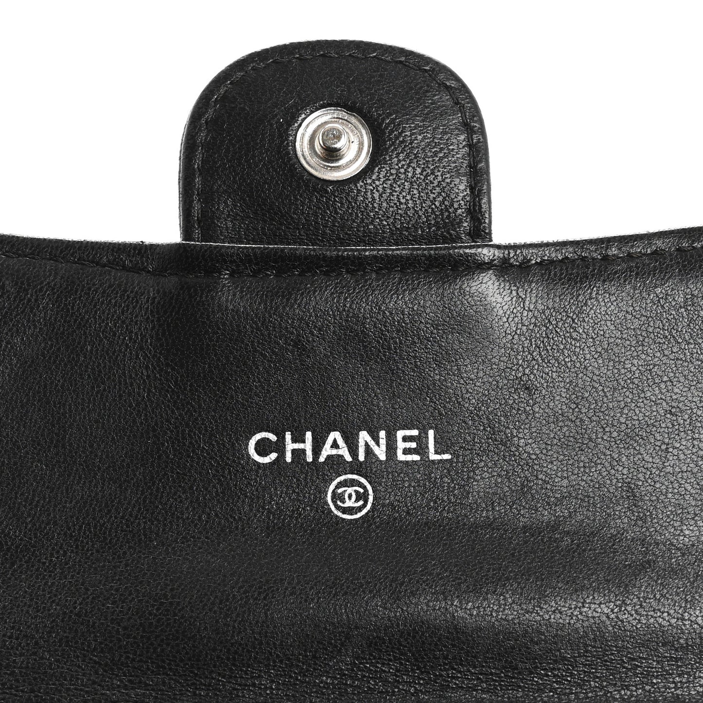 Lambskin Quilted Medium Flap Wallet Black
