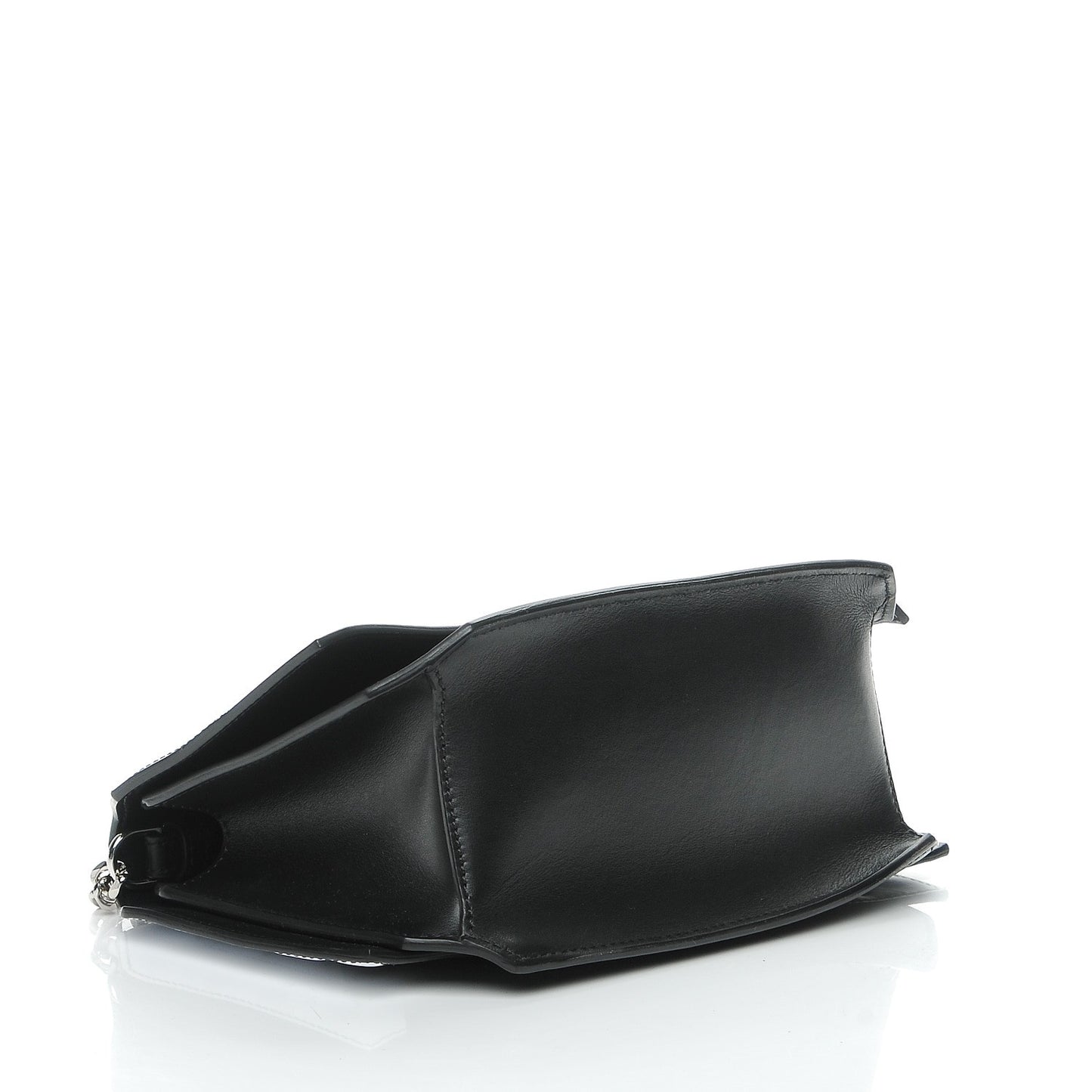 Calfskin Stars Wings Print Bow Cut Chain Bag Black White