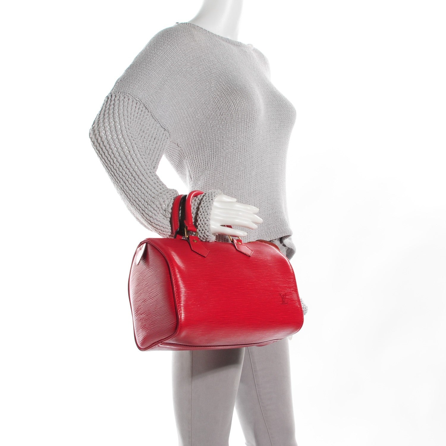Louis Vuitton Epi Speedy 25 Castillan Red 2 of 7
