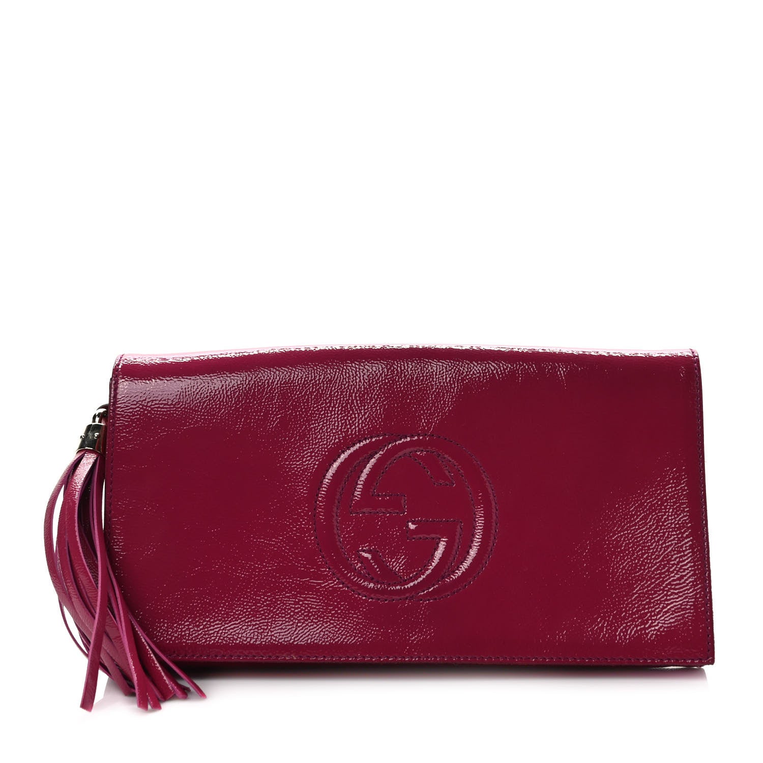 Gucci Soft Patent Medium Soho Clutch Bright Bougainvillea 1 of 7
