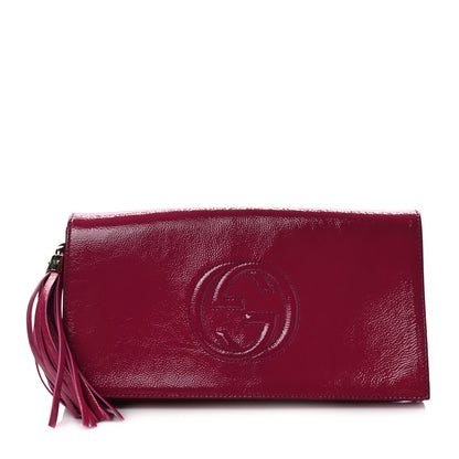 Gucci Soft Patent Medium Soho Clutch Bright Bougainvillea 1 of 7