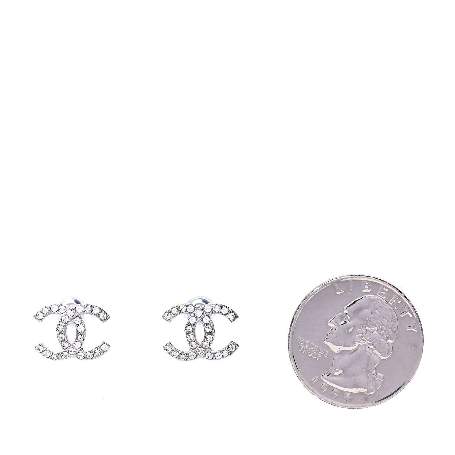 Crystal CC Earrings Silver