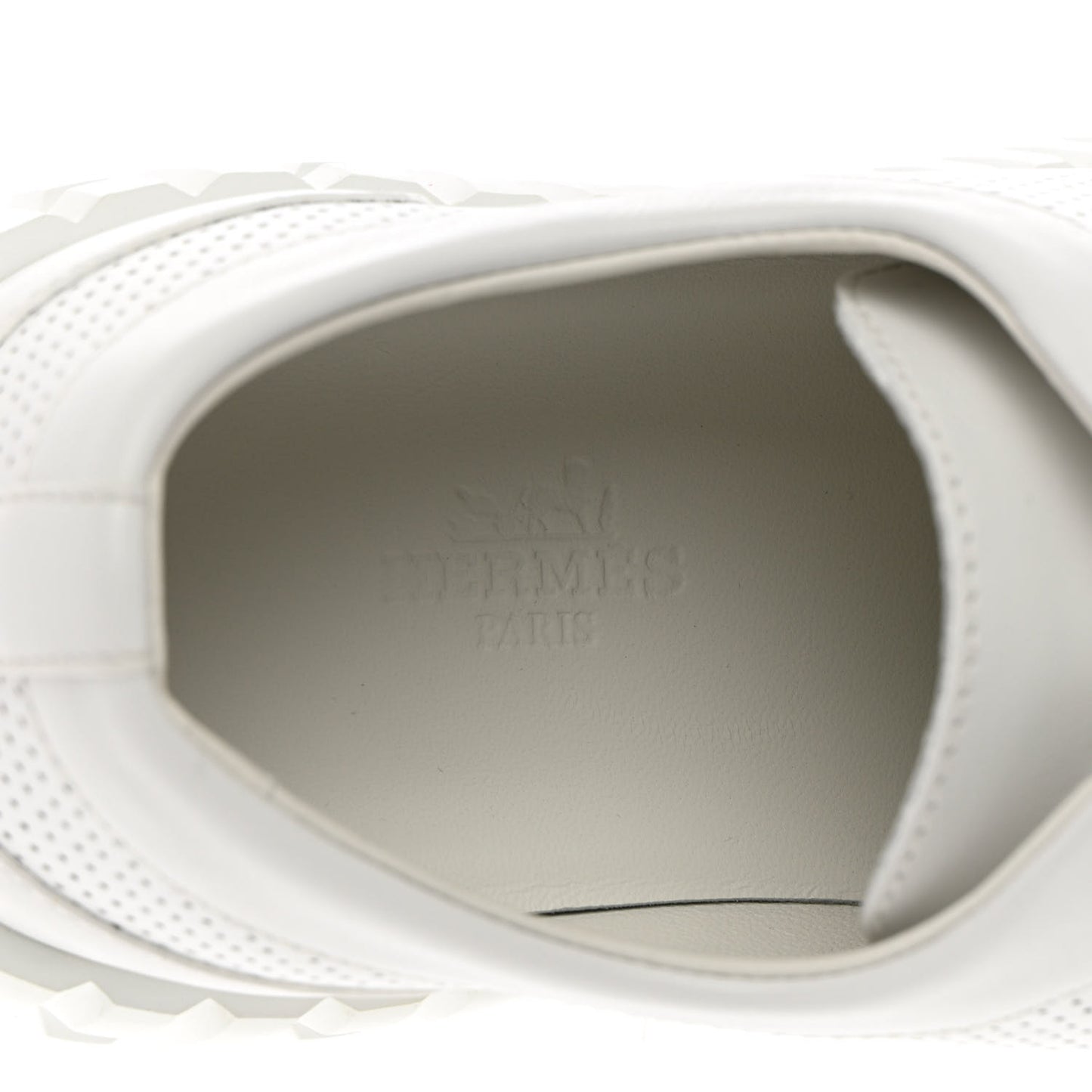 Perforated Calfskin Cross Sneakers 37.5 White