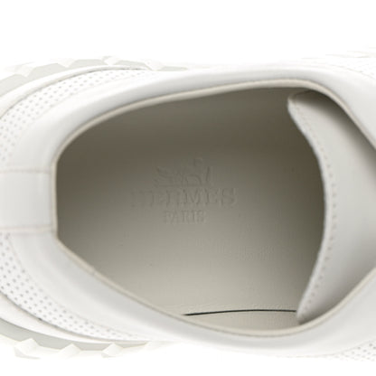 Hermes Perforated Calfskin Cross Sneakers 37.5 White 5 of 10