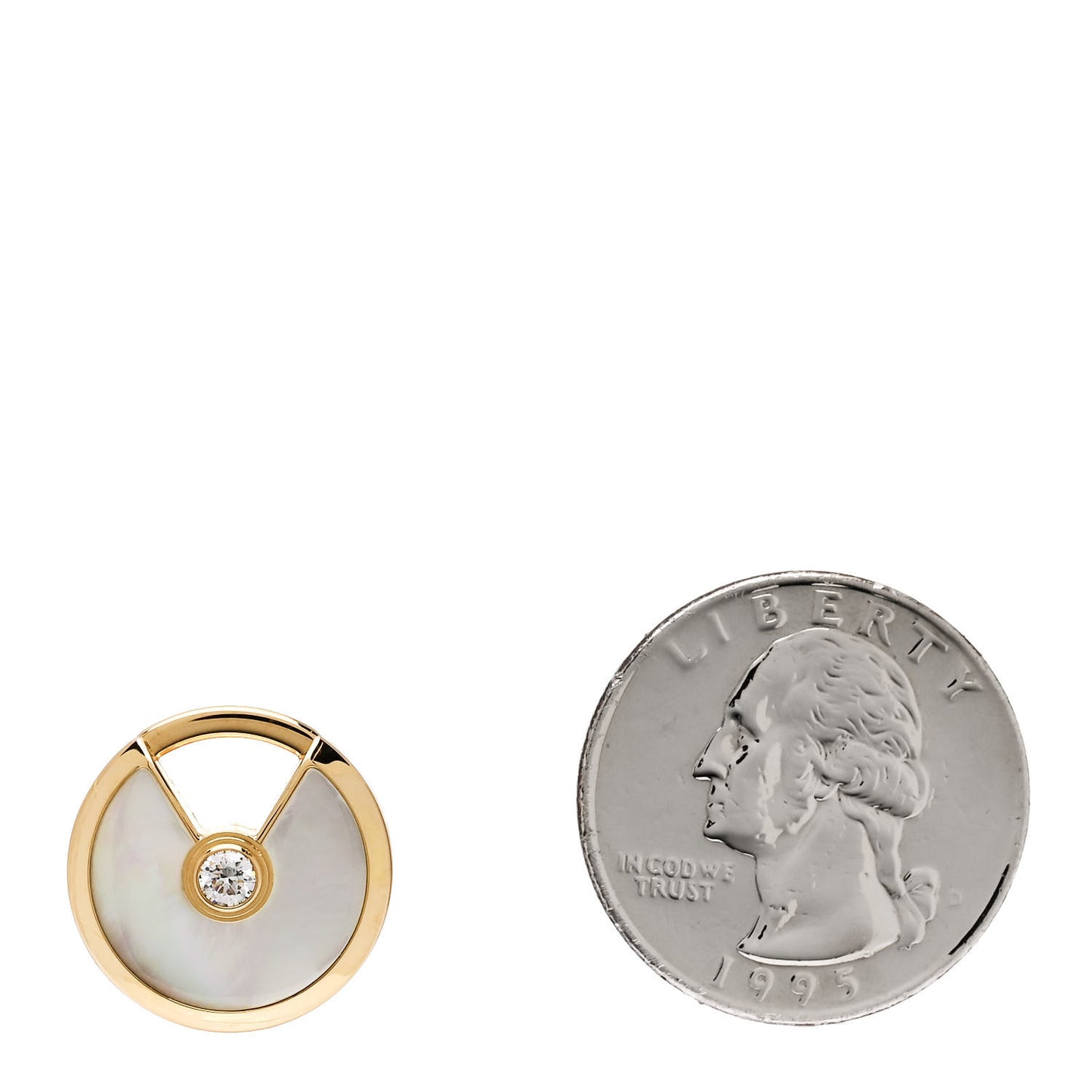 18K Yellow Gold Diamond Mother of Pearl SM Amulette de Cartier Pendant