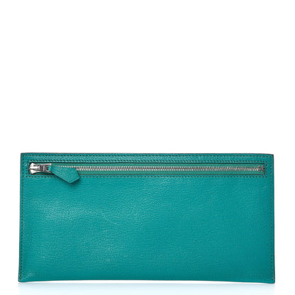 Hermes Chevre Mysore Zippered Pencil Case Bleu Paon 1 of 8