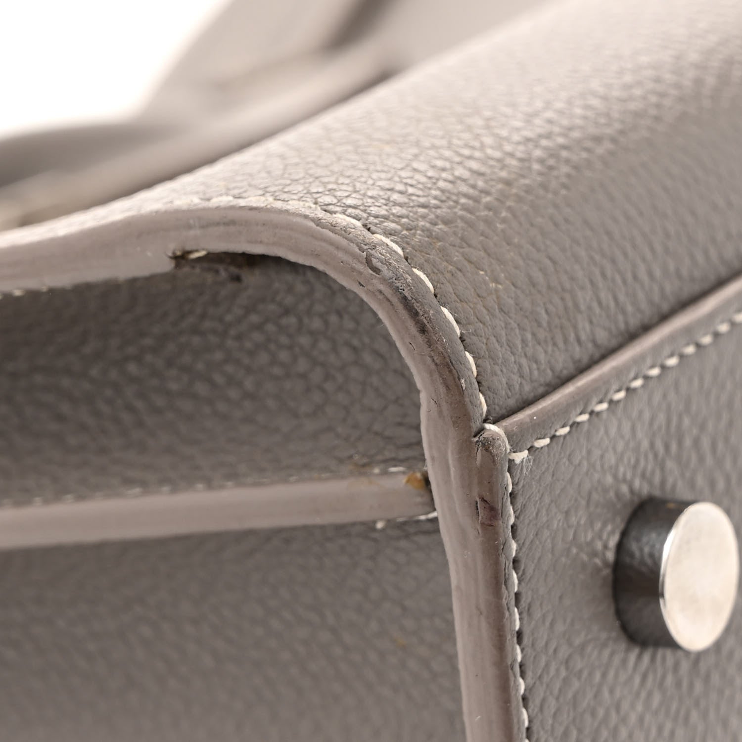 Saint Laurent Grained Calfskin Topstich Baby Sac De Jour Grey 18 of 20