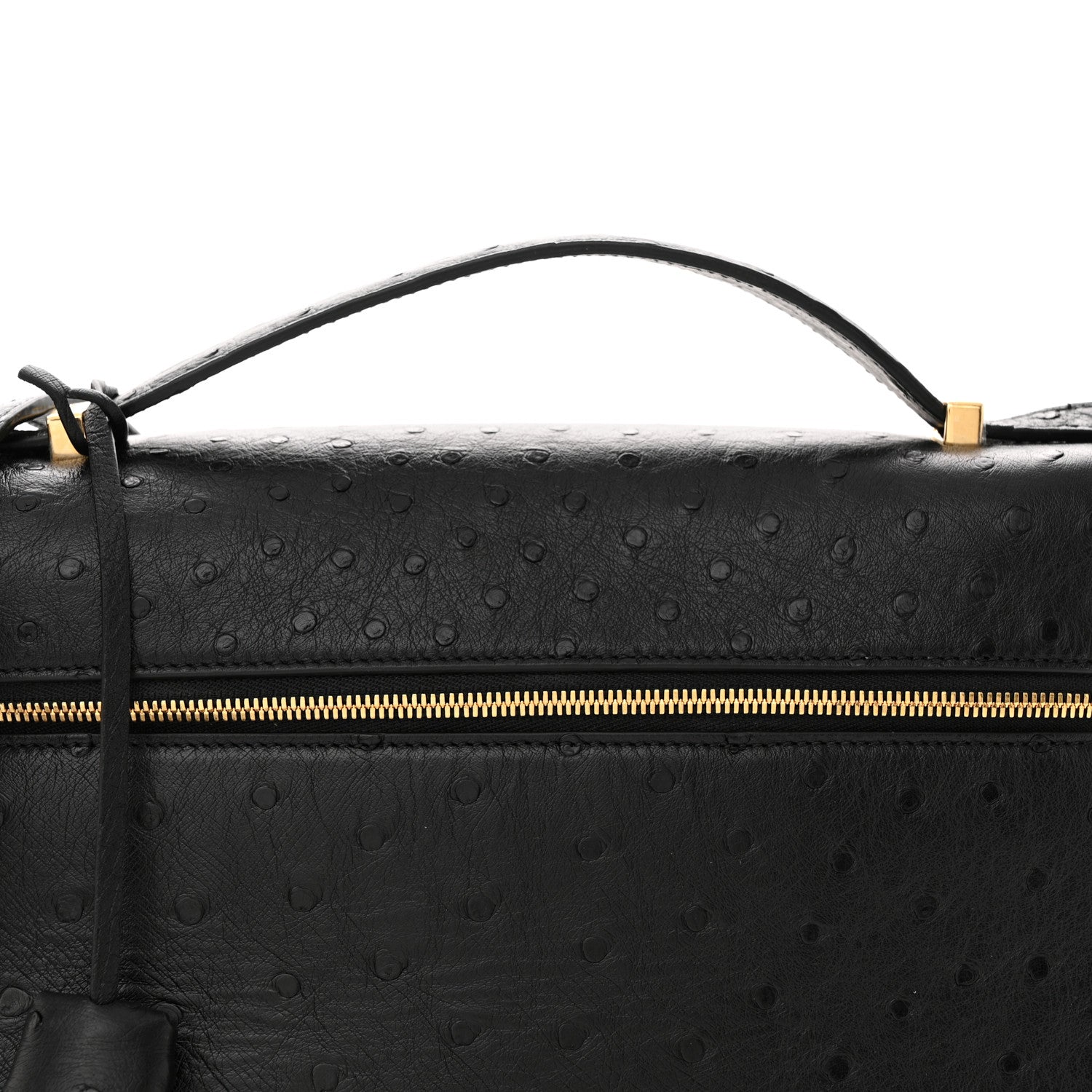 Loro Piana Ostrich Extra Bag L27 Black 1510113 – FASHIONPHILE