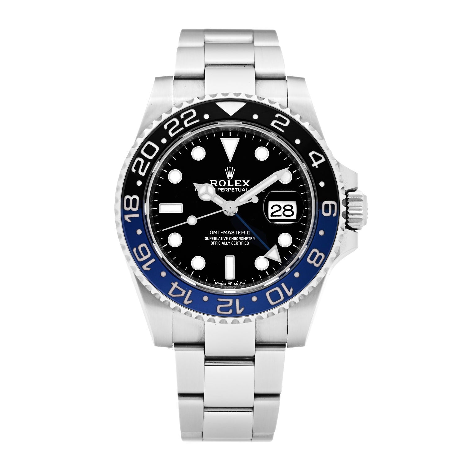 Rolex Stainless Steel 40mm Oyster Perpetual Date GMT Master II Batman Watch Black 116710BLNR 1 of 5