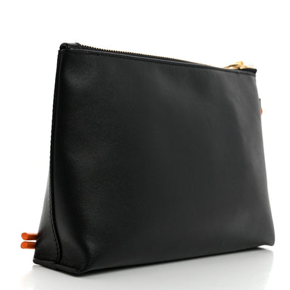 Loewe Calfskin Flamenco Knot Pouch Black Bright Orange 3 of 7