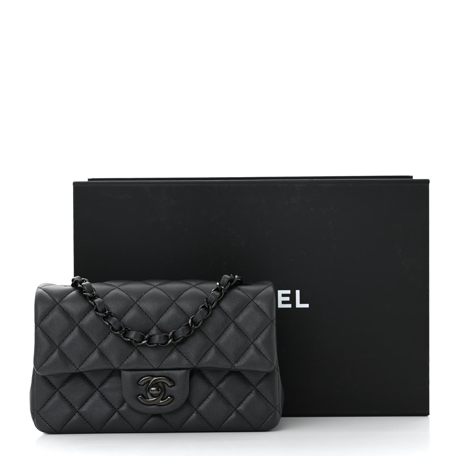 Chanel Pearly Lambskin Quilted Mini Rectangular Flap So Black 11 of 11