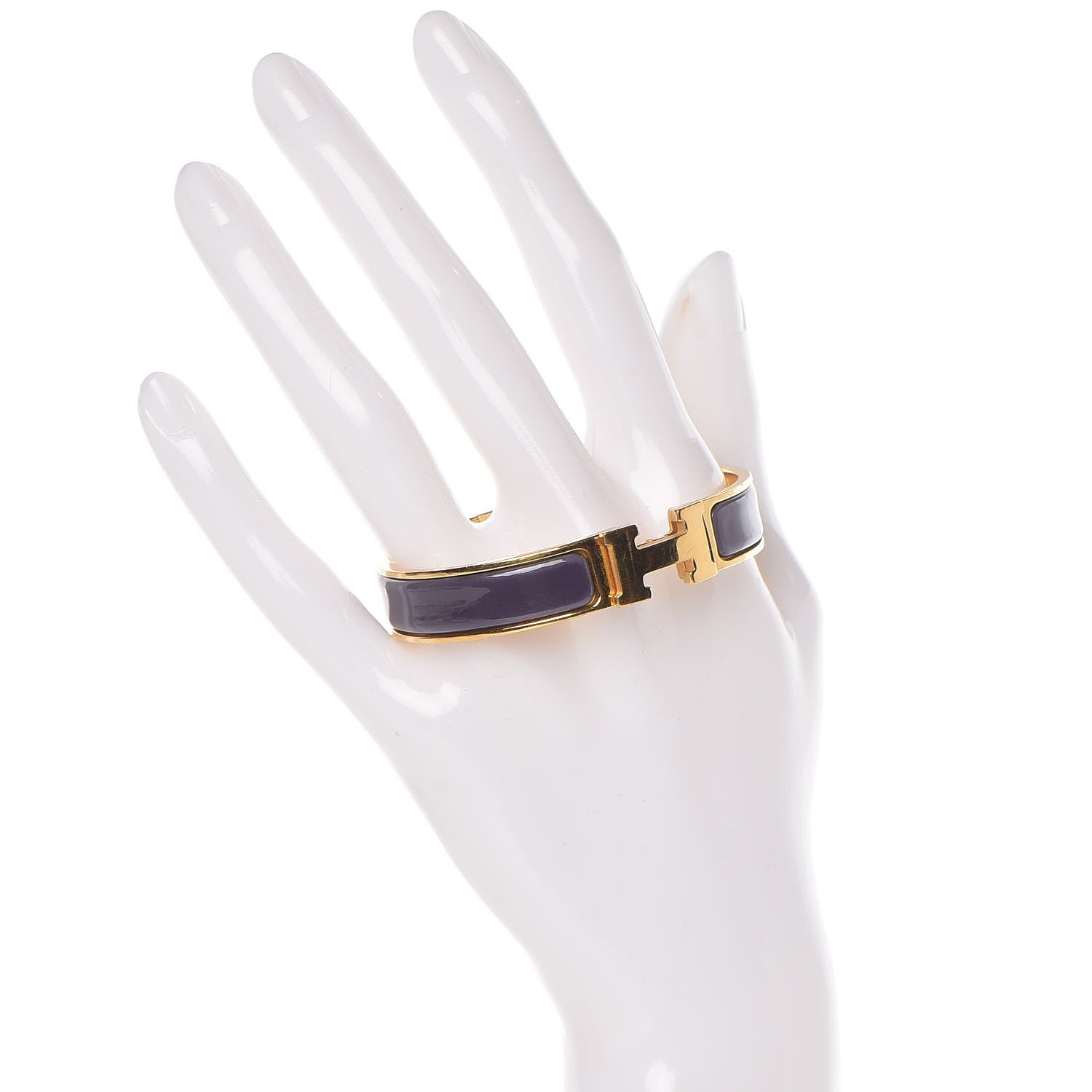Hermes Enamel Narrow Clic Clac H Bracelet PM Iris 2 of 6