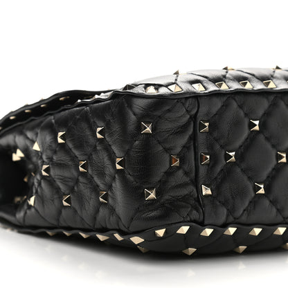 Valentino Garavani Lambskin Medium Rockstud Spike Shoulder Bag Black 5 of 11