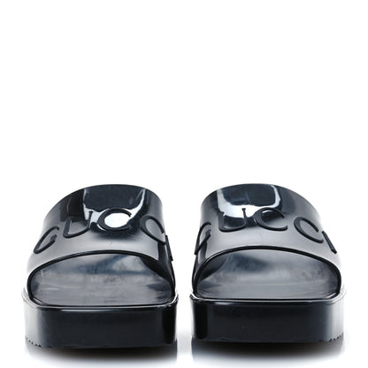Gucci Rubber Gucci Logo Womens Platform 20/60mm Slide Sandals 40 Black 3 of 11