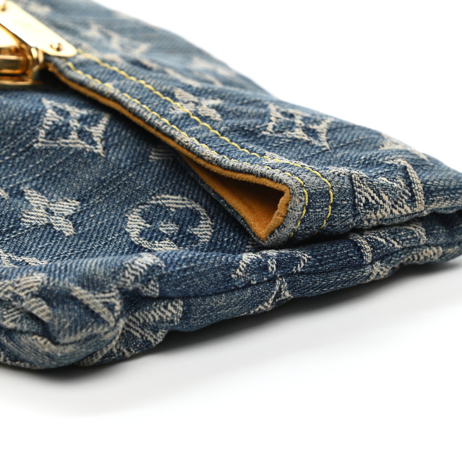 Louis Vuitton Monogram Denim Pochette Plat Clutch Blue 11 of 11