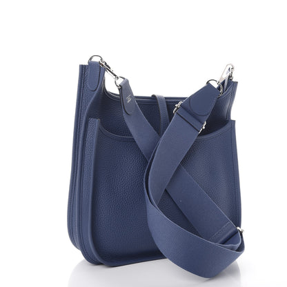 Hermes Taurillon Clemence Evelyne III PM Bleu Agate 3 of 8