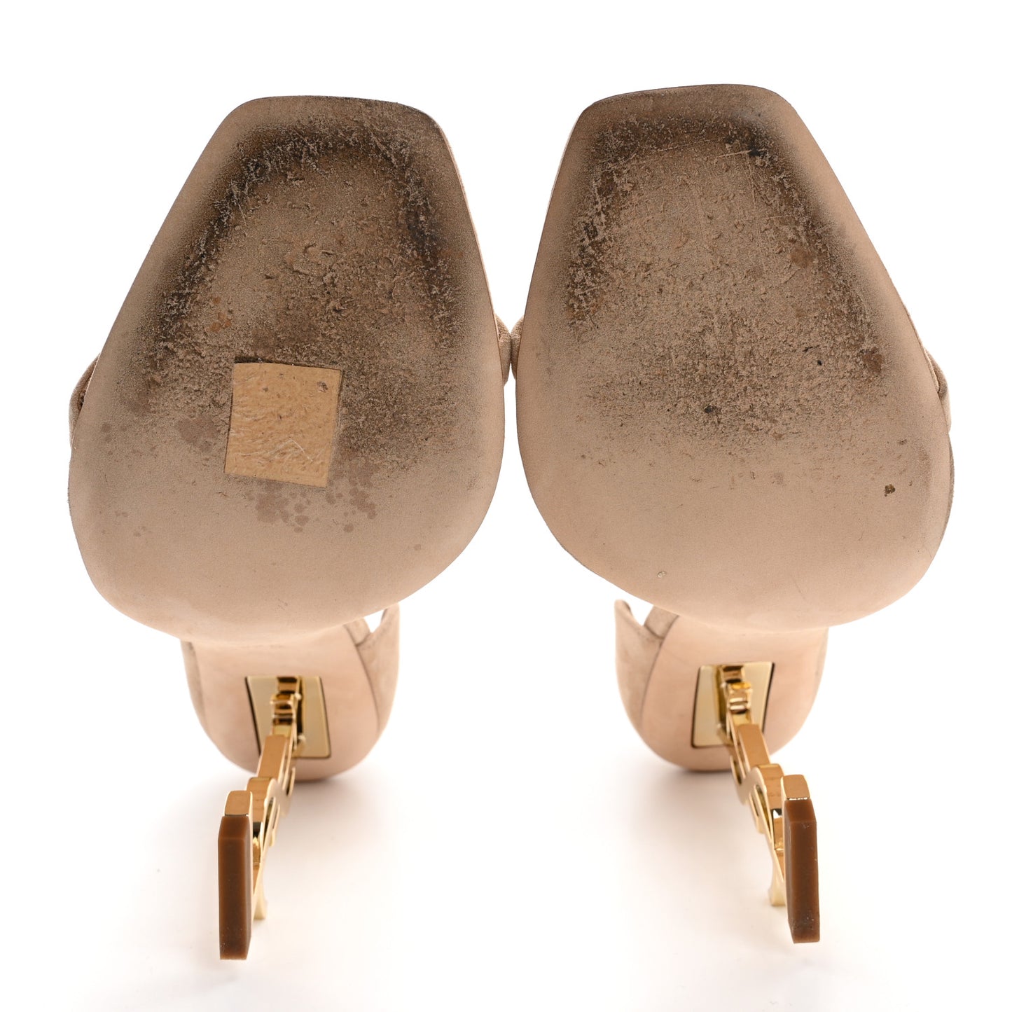 Suede Calfskin Opyum 110 Sandals Cachemere 39.5 Pale Gold