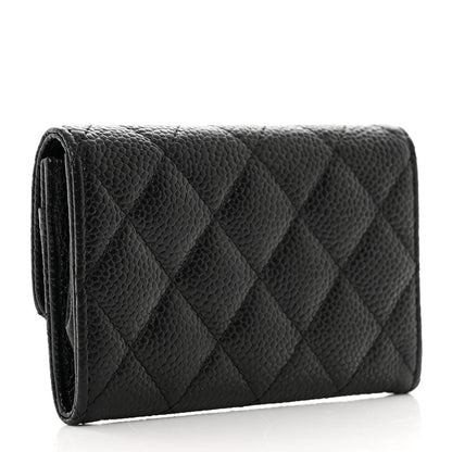 Chanel Caviar Quilted Flap Card Holder Wallet Black 3 of 8