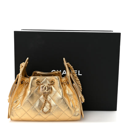 Chanel Metallic Caviar Quilted Mini Chanel 25 Handbag Gold 11 of 11