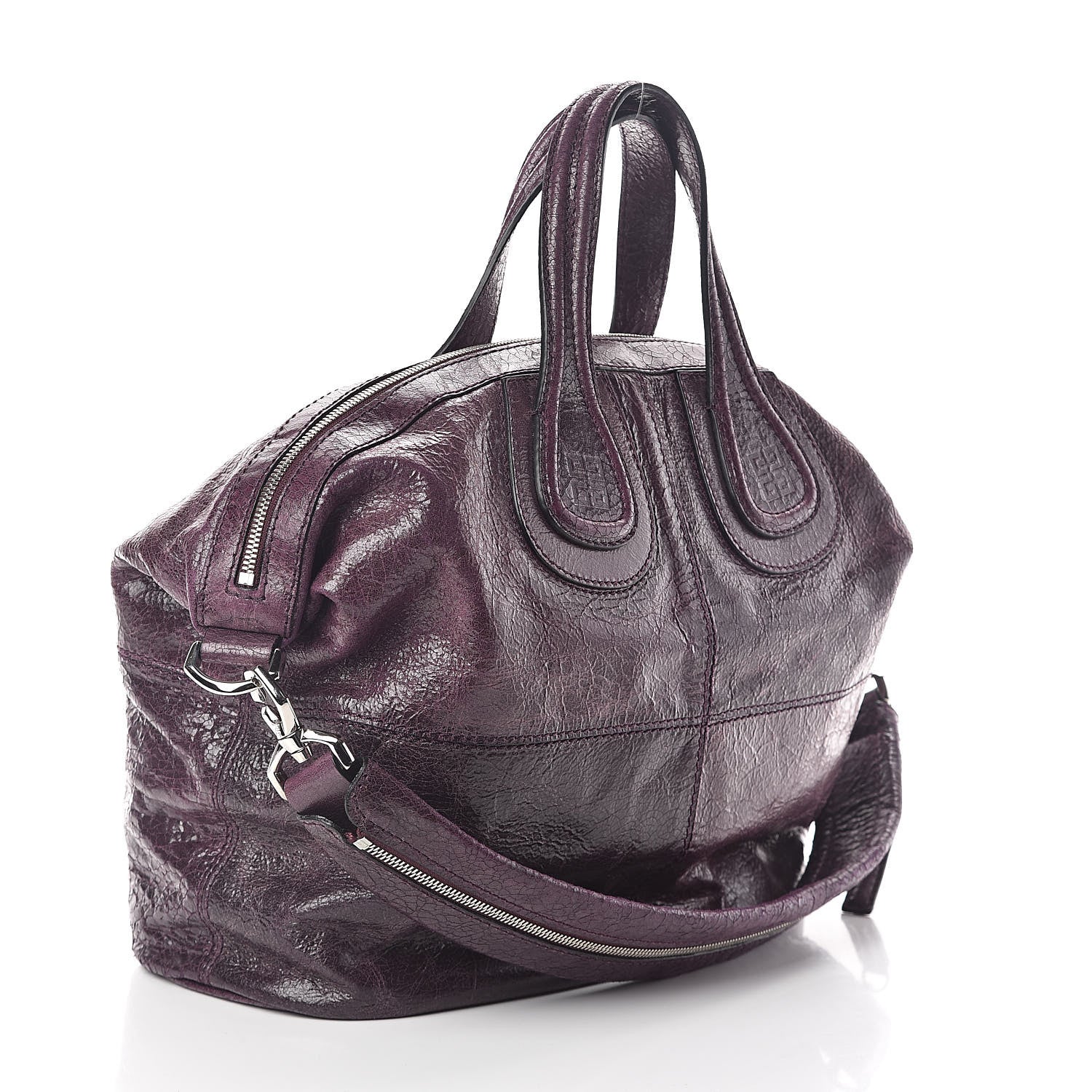 Givenchy Crackled Calfskin Medium Nightingale Aubergine 3 of 9