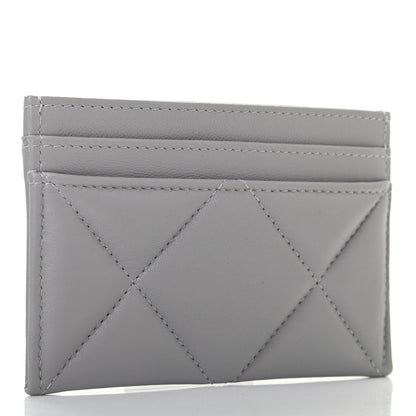 Chanel Lambskin Quilted Chanel 19 Card Holder Grey 3 of 8