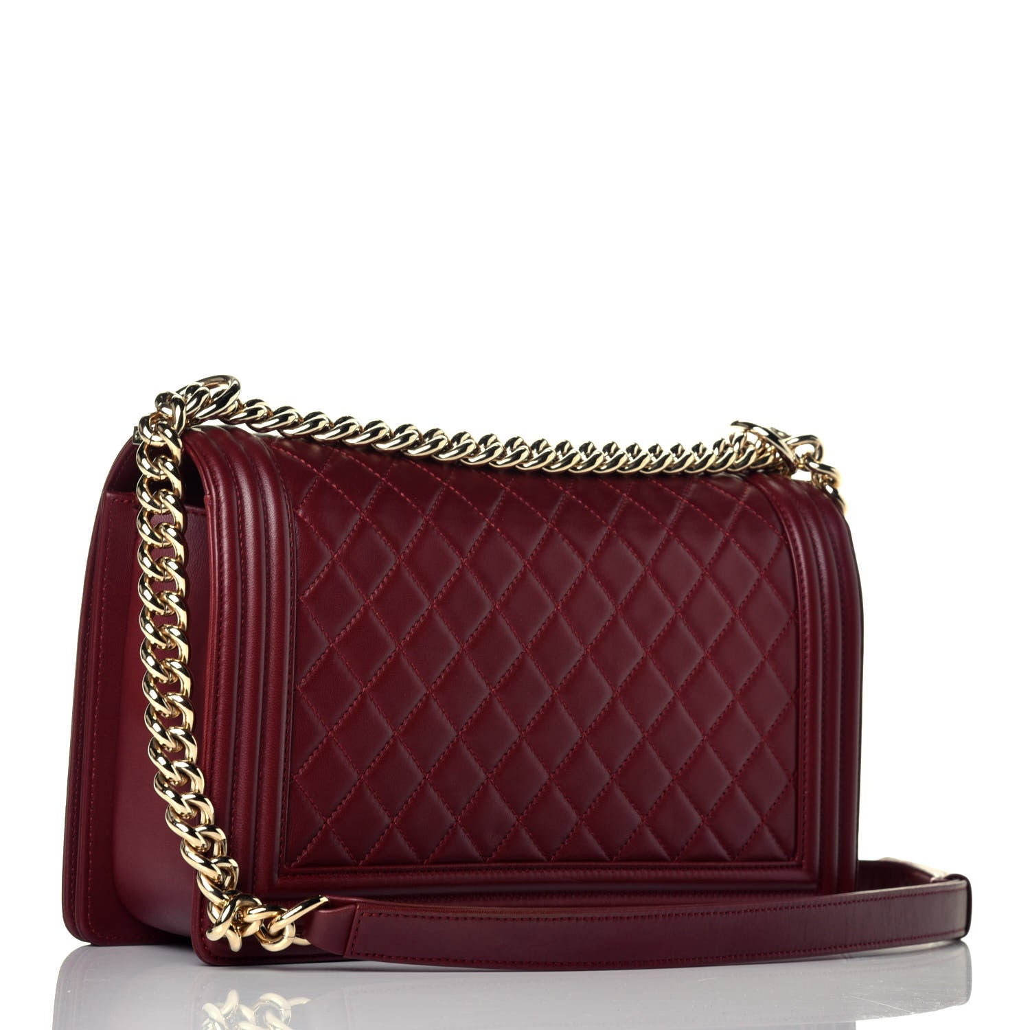 Chanel Lambskin Quilted New Medium Boy Flap Dark Red 3 of 9