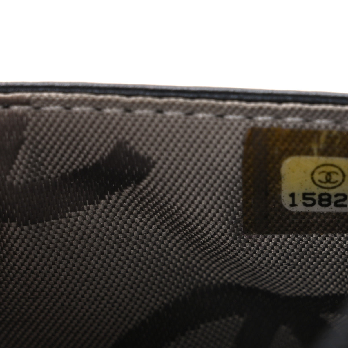 Calfskin Quilted Cambon Wallet on Chain WOC Black Silver