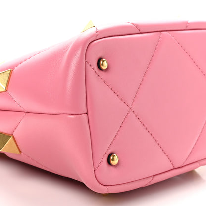 Valentino Garavani Nappa Small Roman Stud The Handle Bag Flamingo Pink 8 of 9