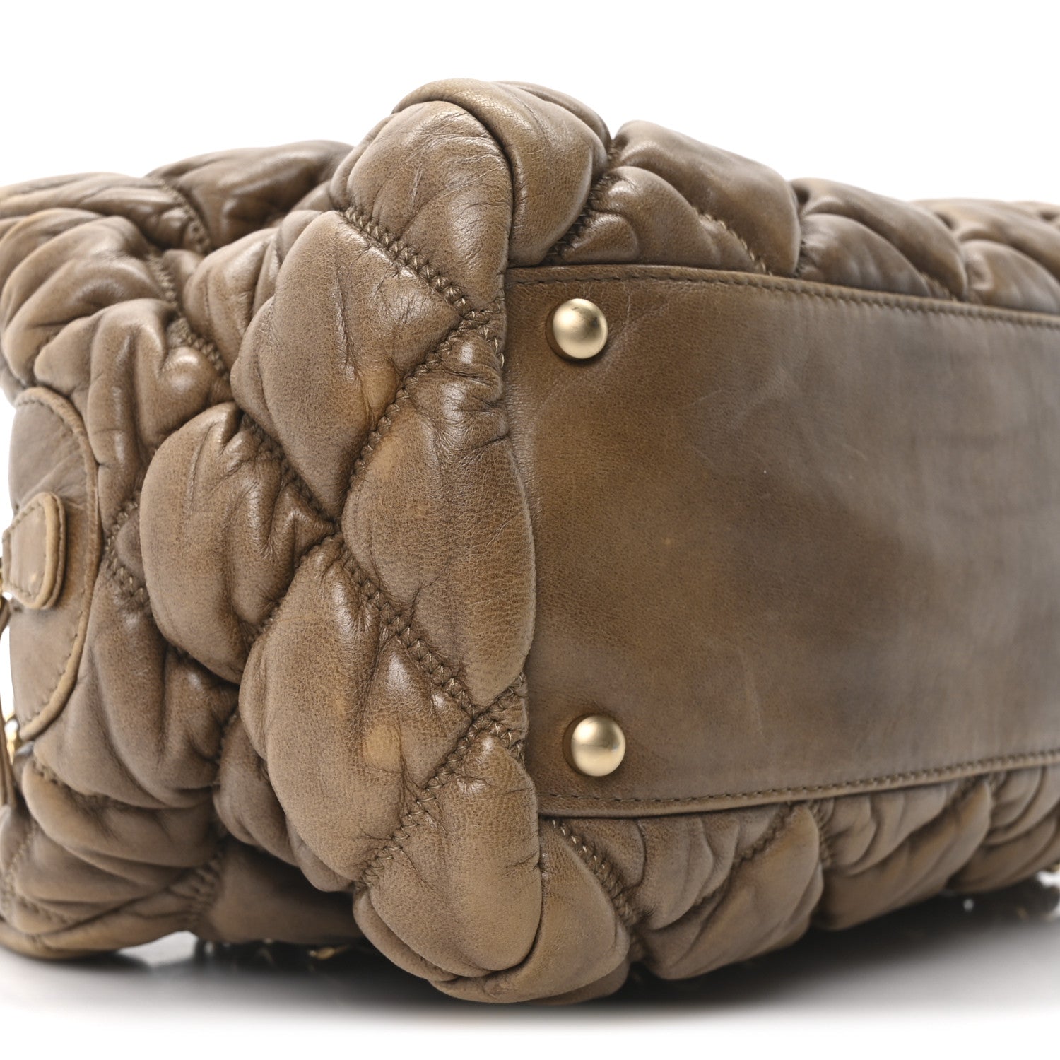 Chanel Calfskin Bubble Quilt Bowler Brown 9 of 10