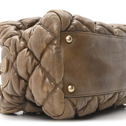 Chanel Calfskin Bubble Quilt Bowler Brown 9 of 10