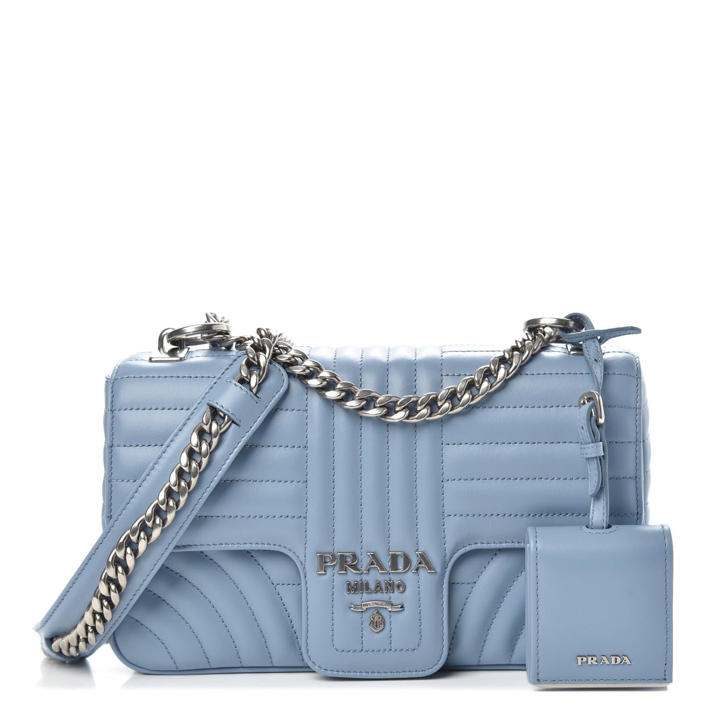Soft Calfskin Impunture Diagramme Medium Chain Flap Shoulder Bag Astrale