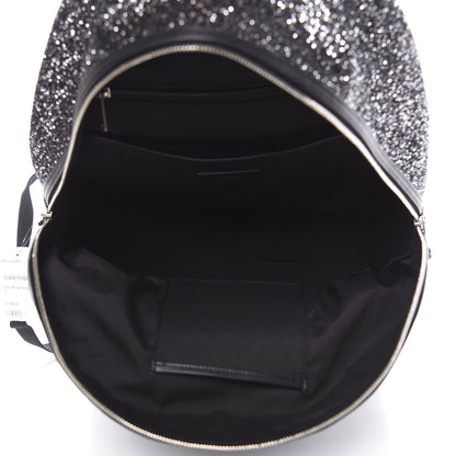 Saint Laurent Glitter Canvas City Backpack Gun Metal 8 of 14