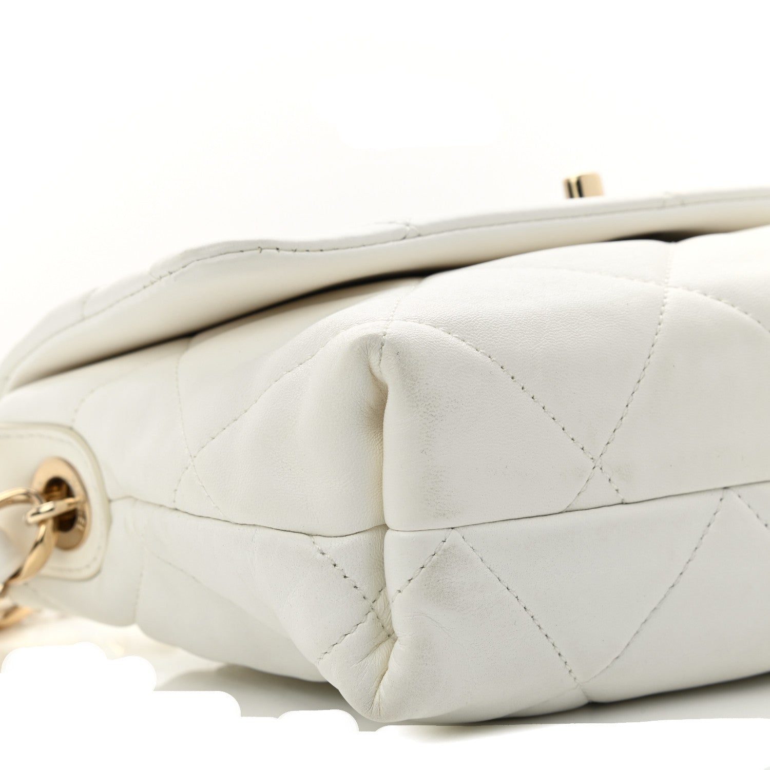 Chanel Lambskin Quilted Small Logo Strap Flap White 11 of 12
