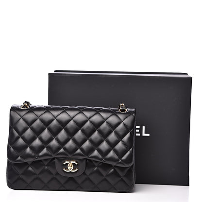 Chanel Lambskin Quilted Jumbo Double Flap Black 13 of 13