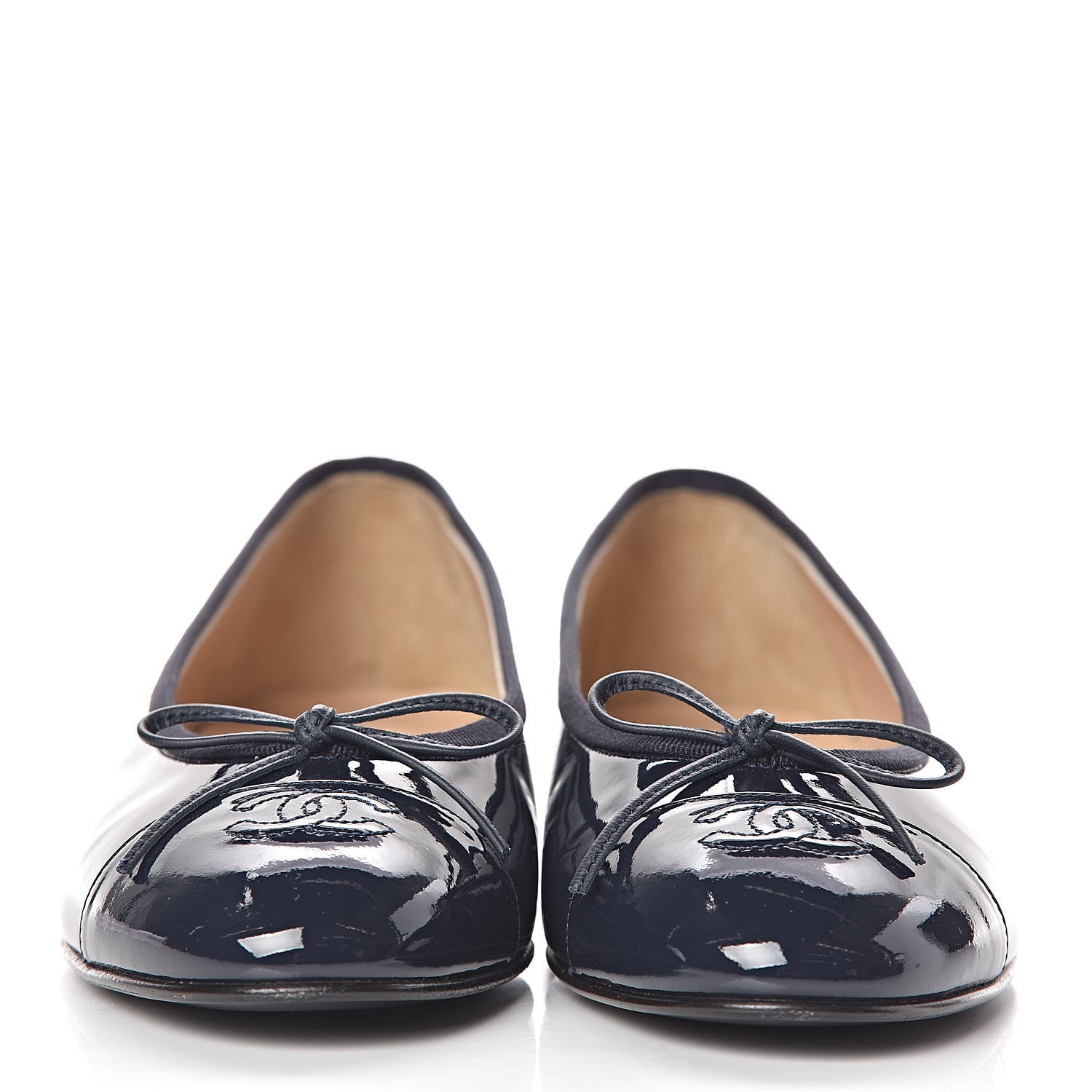 Chanel Patent Classic CC Ballet Flats 40 Navy 2 of 9
