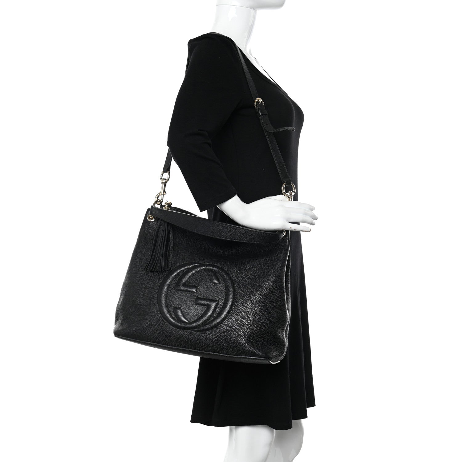 Gucci Pebbled Calfskin Large Soho Hobo Black 2 of 11