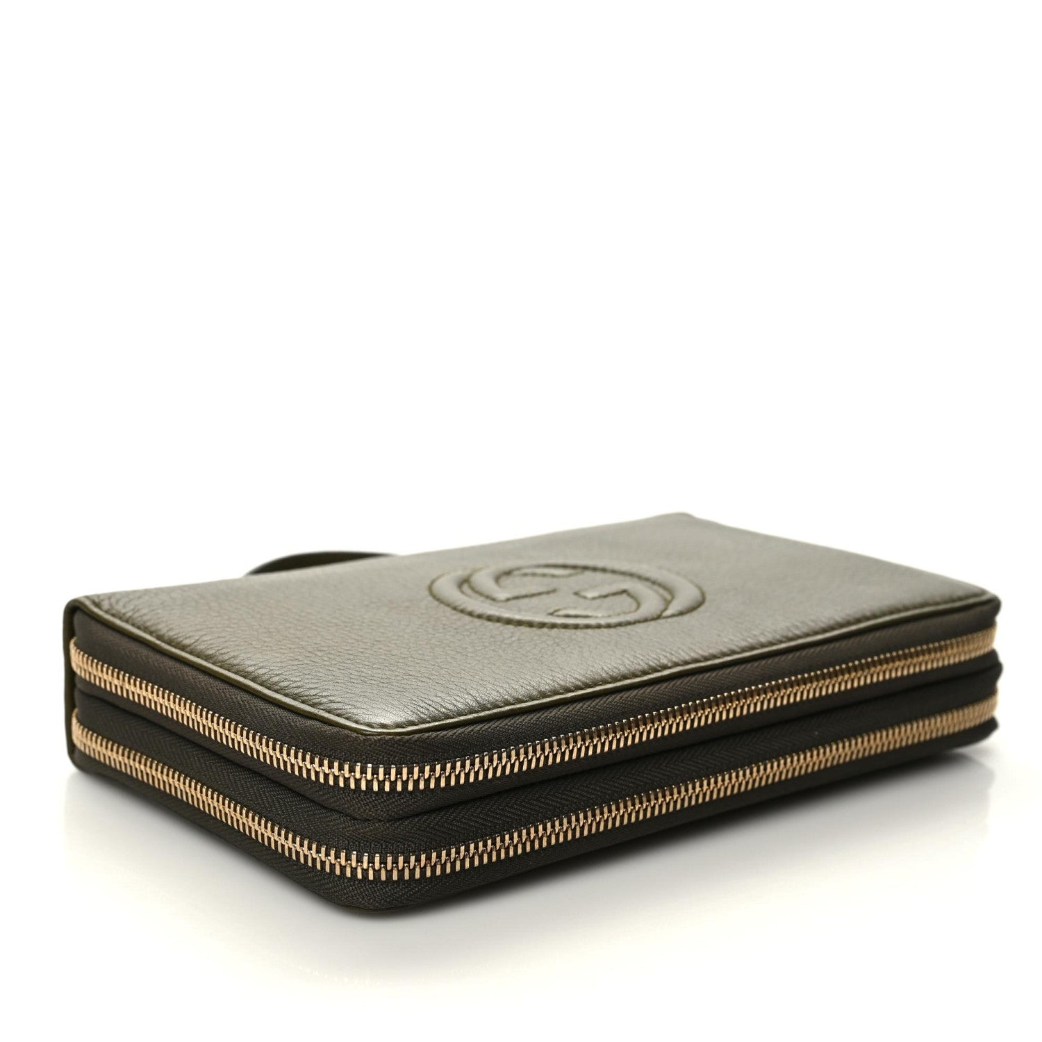 Gucci Pebbled Calfskin Soho Travel Document Case Dark Green 4 of 10