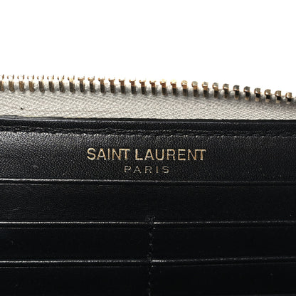 Saint Laurent Metallic Calfskin Classic Letters Zip Around Wallet Silver 6 of 6