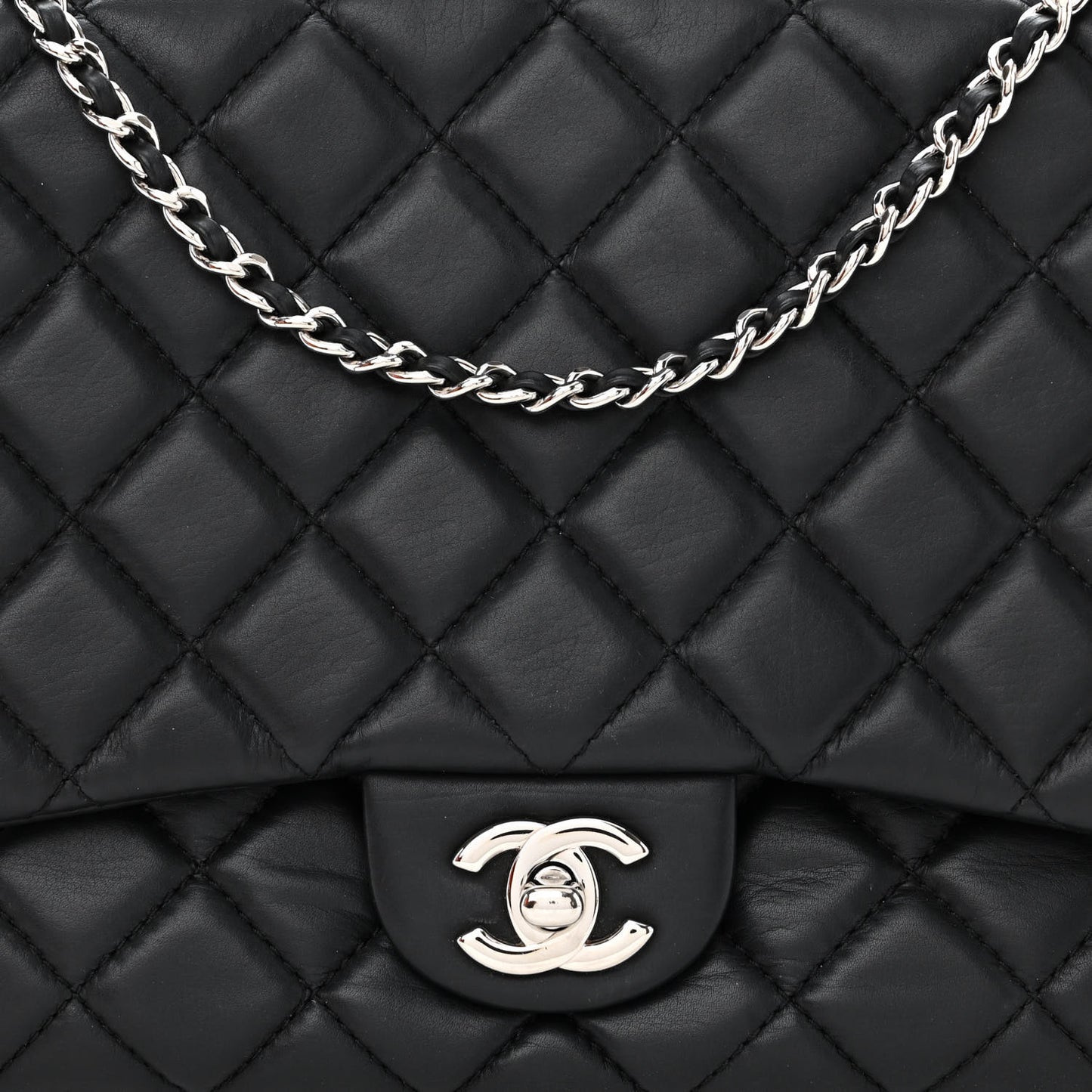 Calfskin Quilted Tender Touch Flap Bag Black