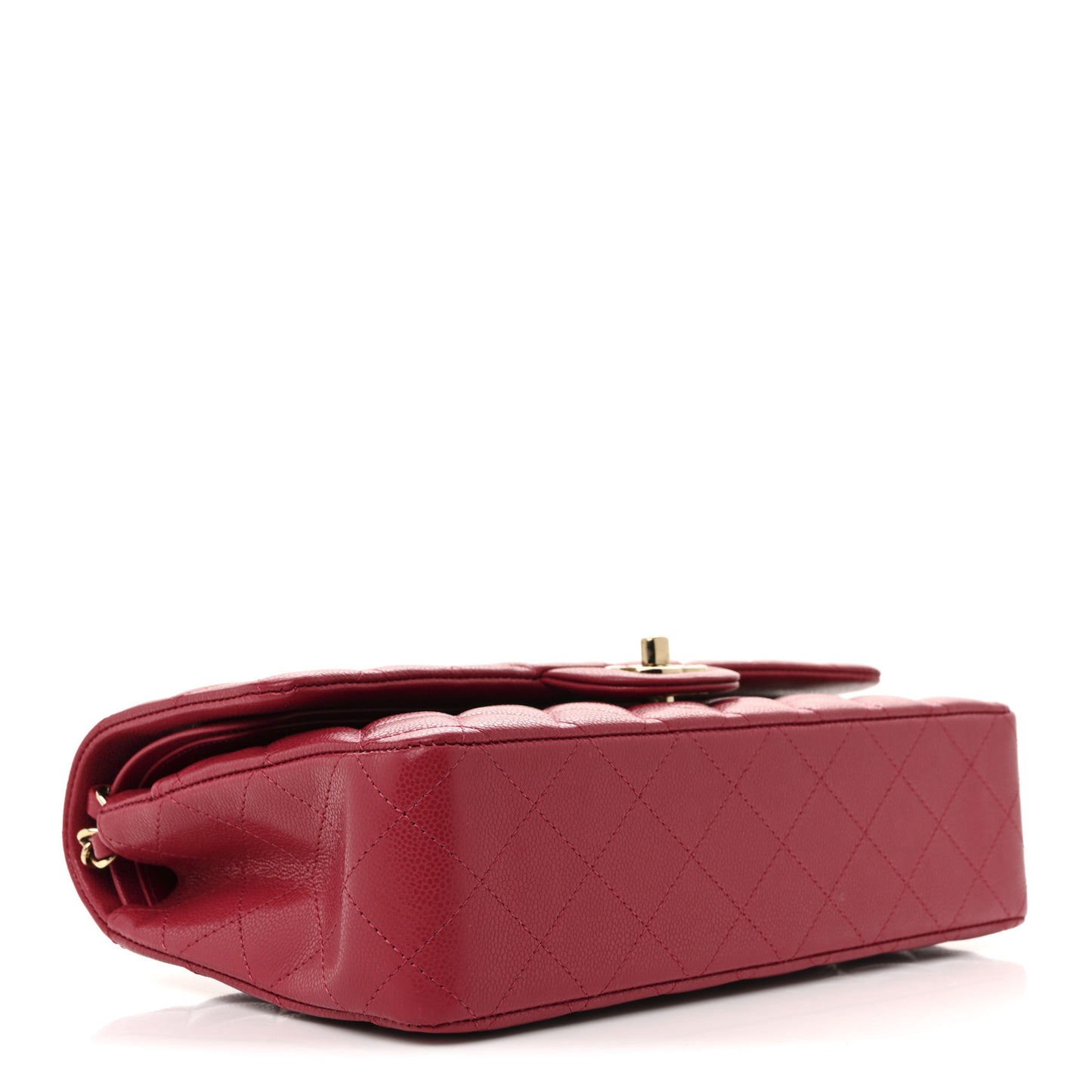 Caviar Quilted Medium Double Flap Dark Pink