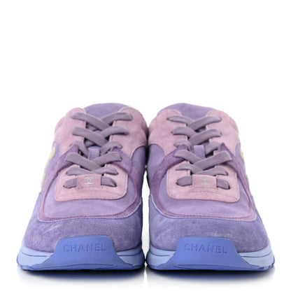 Chanel Nylon Lambskin Suede Calfskin CC Sneakers 40 Purple 2 of 12
