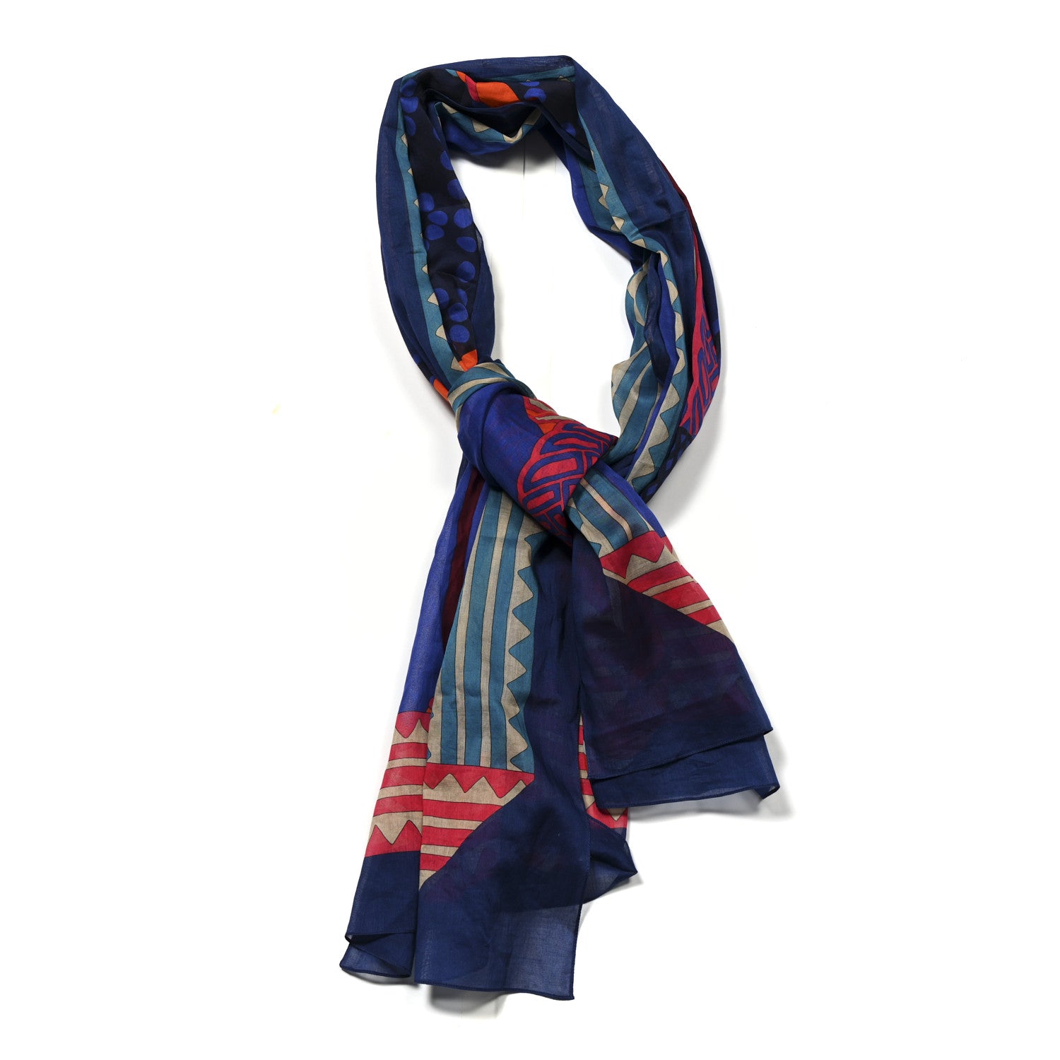 Hermes Cotton Fantaisie D'Etriers Pareo Bleu Outreme 1 of 3