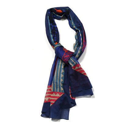 Hermes Cotton Fantaisie D'Etriers Pareo Bleu Outreme 1 of 3