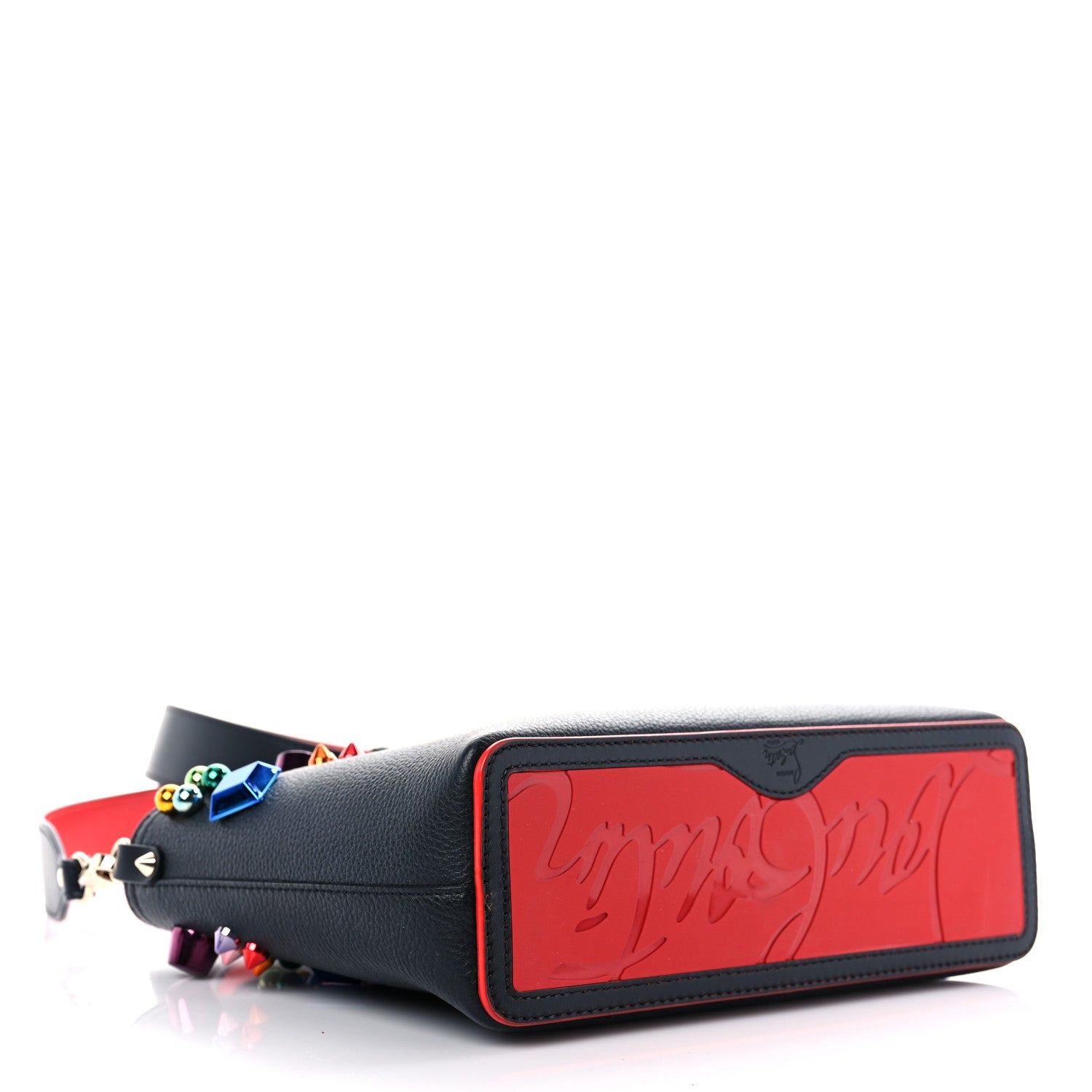 Christian Louboutin Calfskin Embellished Mini East West Cabata Tote Black 4 of 11