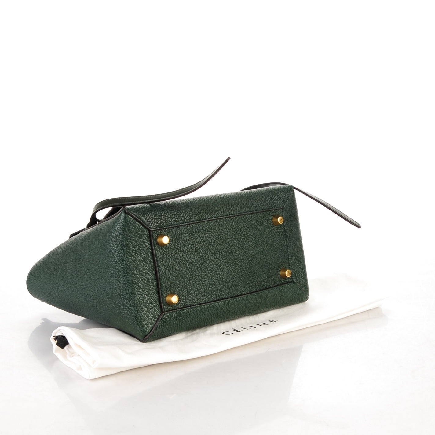 Celine Goatskin Smooth Calfskin Mini Belt Bag Dark Green 4 of 8
